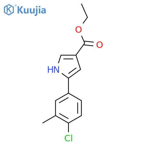 Ethyl 5-(4-chloro-3-methylphenyl)-1H-pyrrole-3-carboxylate structure