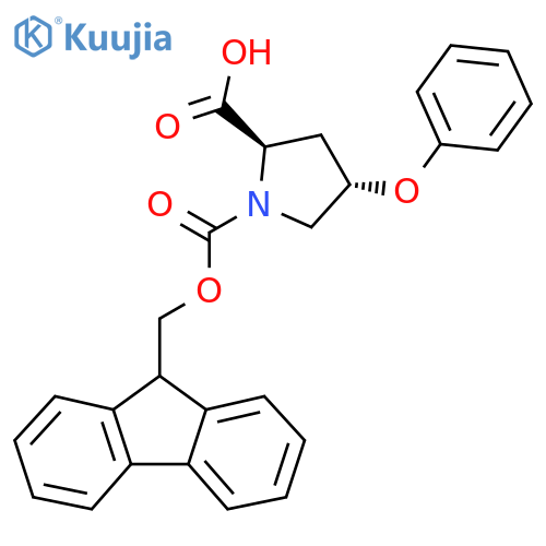 (2R,4S)-1-(((9H-Fluoren-9-yl)methoxy)carbonyl)-4-phenoxypyrrolidine-2-carboxylic acid structure