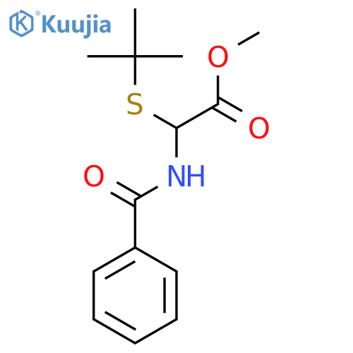 Acetic acid, (benzoylamino)[(1,1-dimethylethyl)thio]-, methyl ester, (±)- structure