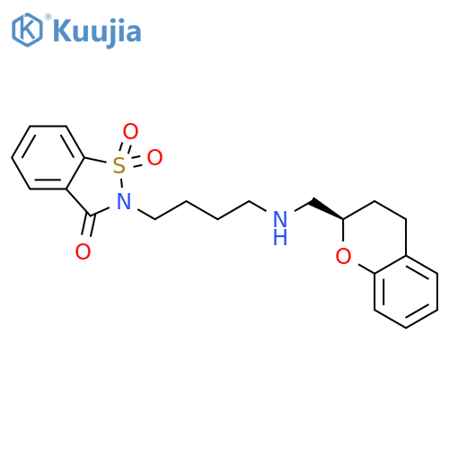 1,2-Benzisothiazol-3(2H)-one,2-[4-[[[(2R)-3,4-dihydro-2H-1-benzopyran-2-yl]methyl]amino]butyl]-, 1,1-dioxide structure