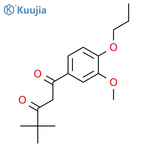 1,3-Pentanedione, 1-(3-methoxy-4-propoxyphenyl)-4,4-dimethyl- structure