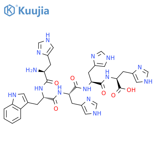 L-Histidine, N-[N-[N-(N-L-histidyl-L-tryptophyl)-L-histidyl]-L-histidyl]- structure