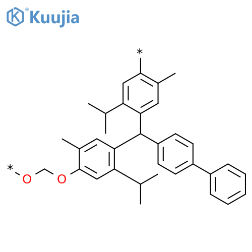 Poly[oxymethyleneoxy[2-methyl-5-(1-methylethyl)-1,4-phenylene]([1,1'-biphenyl]-4-ylmethylene)[5-methyl-2-(1-methylethyl)-1,4-phenylene]] structure