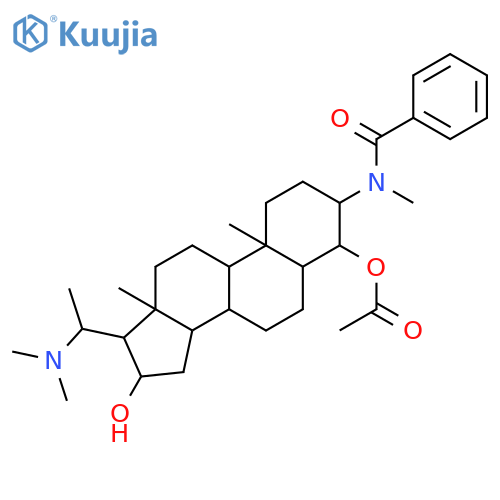 Benzamide, N-[(3a,4b,5a,16b,20S)-4-(acetyloxy)-20-(dimethylamino)-16-hydroxypregnan-3-yl]-N-methyl- structure