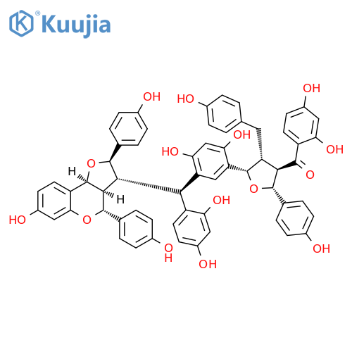 Methanone, (2,4-dihydroxyphenyl)[(2R,3R,4R,5S)-5-[5-[(R)-(2,4-dihydroxyphenyl)[(2R,3R,3aR,4R,9bS)-2,3,3a,9b-tetrahydro-7-hydroxy-2,4-bis(4-hydroxyphenyl)-4H-furo[3,2-c][1]benzopyran-3-yl]methyl]-2,4-dihydroxyphenyl]tetrahydro-2-(4-hydroxyphenyl)-4-[(4-hydroxyphenyl)methyl]-3-furanyl]-, rel- structure