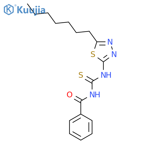 Benzamide, N-[[(5-heptyl-1,3,4-thiadiazol-2-yl)amino]thioxomethyl]- structure
