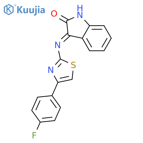 2H-Indol-2-one, 3-[[4-(4-fluorophenyl)-2-thiazolyl]imino]-1,3-dihydro- structure