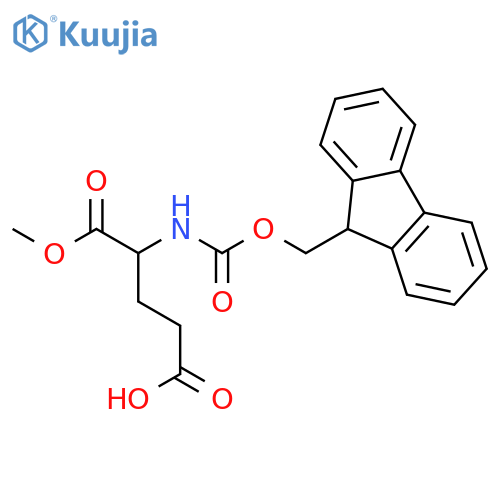 (4S)-4-({(9H-fluoren-9-yl)methoxycarbonyl}amino)-5-methoxy-5-oxopentanoic acid structure
