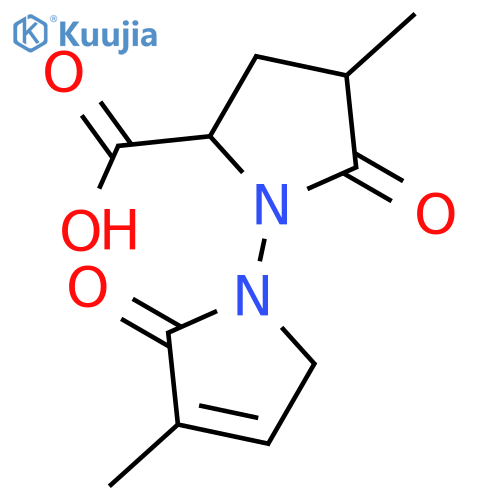 1-(3-Methyl-2-oxo-3-pyrrolinyl)-4-methyl-5-oxo-2-pyrrolidinecarboxylic acid structure