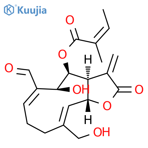 2-Butenoic acid, 2-methyl-, (3aS,4S,5S,6E,10Z,11aR)-6-formyl-2,3,3a,4,5,8,9,11a-octahydro-5-hydroxy-10-(hydroxymethyl)-3-methylene-2-oxocyclodeca[b]furan-4-yl ester, (2Z)- structure