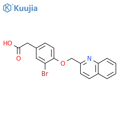 Benzeneacetic acid, 3-bromo-4-(2-quinolinylmethoxy)- structure