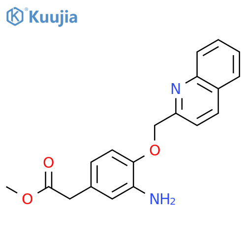 Benzeneacetic acid, 3-amino-4-(2-quinolinylmethoxy)-, methyl ester structure