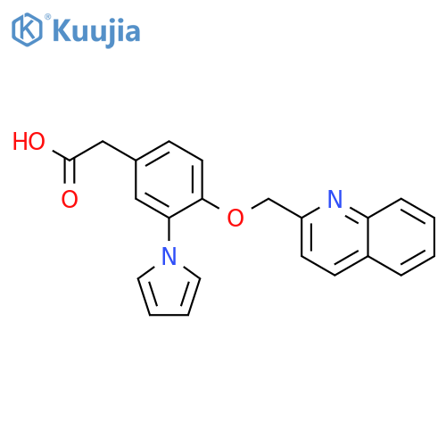 Benzeneacetic acid, 3-(1H-pyrrol-1-yl)-4-(2-quinolinylmethoxy)- structure