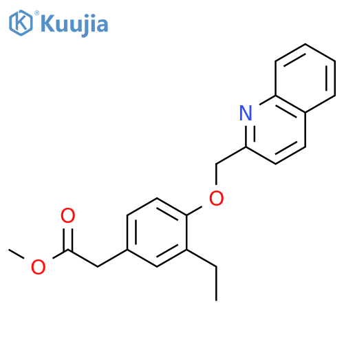 Benzeneacetic acid, 3-ethyl-4-(2-quinolinylmethoxy)-, methyl ester structure