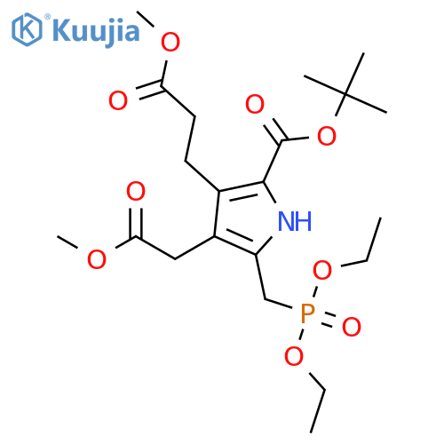 1H-Pyrrole-3-propanoic acid, 5-[(diethoxyphosphinyl)methyl]-2-[(1,1-dimethylethoxy)carbonyl]-4-(2-methoxy-2-oxoethyl)-, methyl ester structure