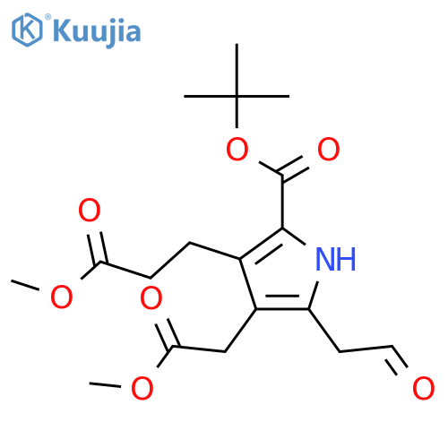 1H-Pyrrole-3-propanoic acid, 2-[(1,1-dimethylethoxy)carbonyl]-4-(2-methoxy-2-oxoethyl)-5-(2-oxoethyl)-, methyl ester structure