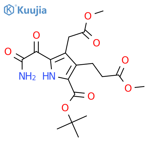 1H-Pyrrole-3-propanoic acid, 5-(2-amino-2-oxoacetyl)-2-[(1,1-dimethylethoxy)carbonyl]-4-(2-methoxy-2-oxoethyl)-, methyl ester structure