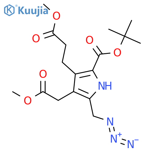 1H-Pyrrole-3-propanoic acid, 5-(azidomethyl)-2-[(1,1-dimethylethoxy)carbonyl]-4-(2-methoxy-2-oxoethyl)-, methyl ester structure