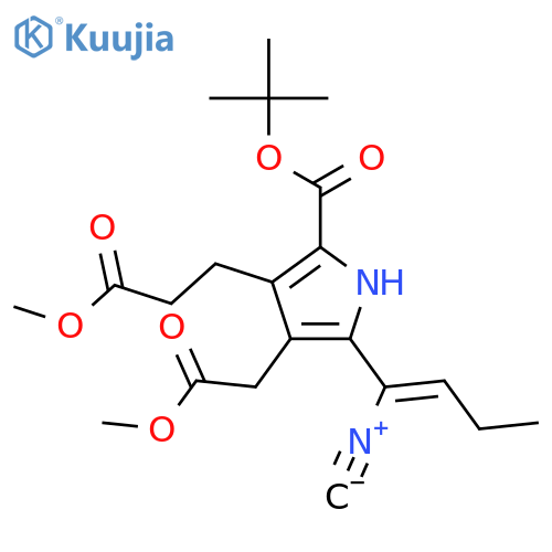 1H-Pyrrole-3-propanoic acid, 2-[(1,1-dimethylethoxy)carbonyl]-5-(1-isocyano-1-butenyl)-4-(2-methoxy-2-oxoethyl)-, methyl ester, (Z)- (9CI) structure