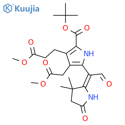 1H-Pyrrole-3-propanoic acid, 2-[(1,1-dimethylethoxy)carbonyl]-5-[1-(3,3-dimethyl-5-oxo-2-pyrrolidinylidene)-2-oxoethyl]-4-(2-methoxy-2-oxoethyl)-, methyl ester, (E)- (9CI) structure