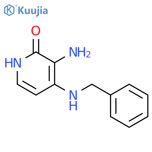 2(1H)-Pyridinone, 3-amino-4-[(phenylmethyl)amino]- structure