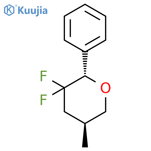 2H-PYRAN, 3,3-DIFLUOROTETRAHYDRO-5-METHYL-2-PHENYL-, TRANS- structure