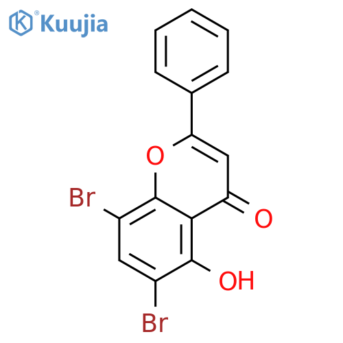 4H-1-Benzopyran-4-one, 6,8-dibromo-5-hydroxy-2-phenyl- structure