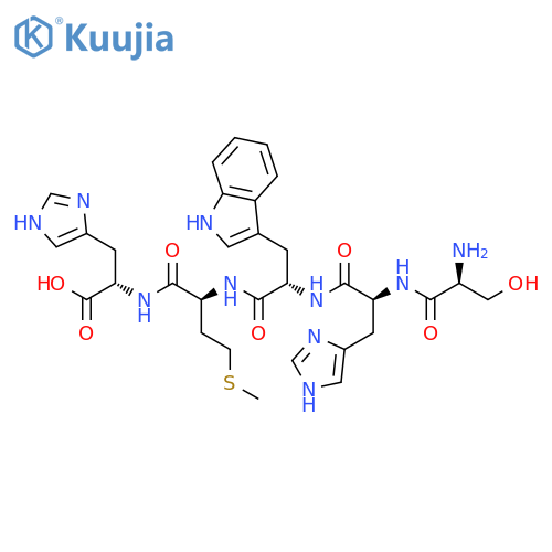 L-Histidine, N-[N-[N-(N-L-seryl-L-histidyl)-L-tryptophyl]-L-methionyl]- structure