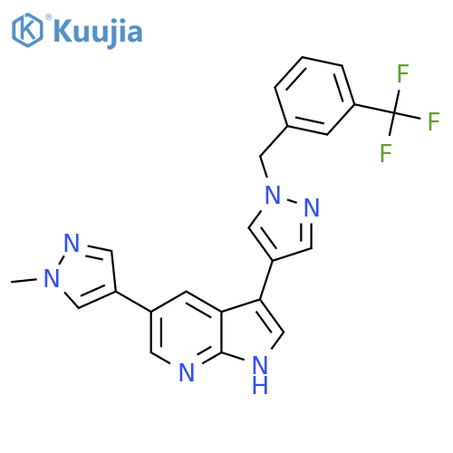 5-(1-Methylpyrazol-4-yl)-3-[1-[[3-(trifluoromethyl)phenyl]methyl]pyrazol-4-yl]-1H-pyrrolo[2,3-b]pyridine structure