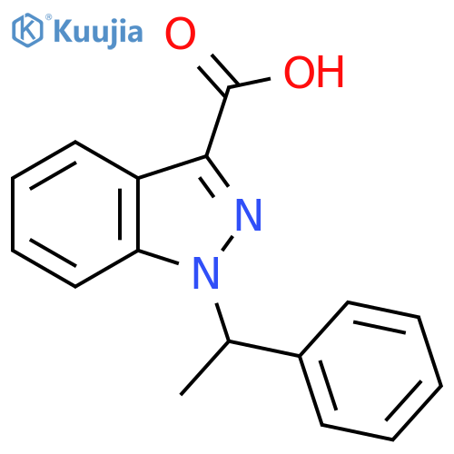 1-(1-Phenylethyl)-1H-indazole-3-carboxylic acid structure