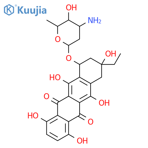 5,12-Naphthacenedione,7-[(3-amino-2,3,6-trideoxy-a-L-lyxo-hexopyranosyl)oxy]-9-ethyl-7,8,9,10-tetrahydro-1,4,6,9,11-pentahydroxy-,(7S-cis)- (9CI) structure