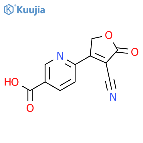 3-Pyridinecarboxylic acid, 6-(4-cyano-2,5-dihydro-5-oxo-3-furanyl)- structure