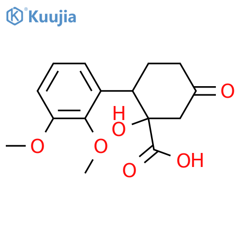 Cyclohexanecarboxylic acid, 2-(2,3-dimethoxyphenyl)-1-hydroxy-5-oxo- structure