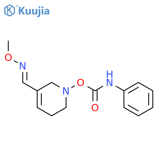 3-Pyridinecarboxaldehyde,1,2,5,6-tetrahydro-1-[[(phenylamino)carbonyl]oxy]-, 3-(O-methyloxime), (E)-(9CI) structure