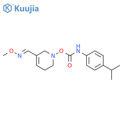 3-Pyridinecarboxaldehyde,1,2,5,6-tetrahydro-1-[[[[4-(1-methylethyl)phenyl]amino]carbonyl]oxy]-,3-(O-methyloxime), (E)- (9CI) structure