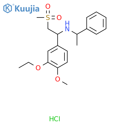 1-(3-Ethoxy-4-methoxyphenyl)-2-methylsulfonyl-N-(1-phenylethyl)ethanamine;hydrochloride structure