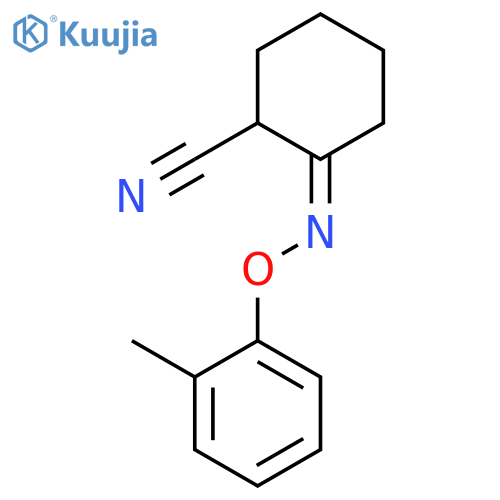 Cyclohexanecarbonitrile, 2-[(2-methylphenoxy)imino]-, (2Z)- structure