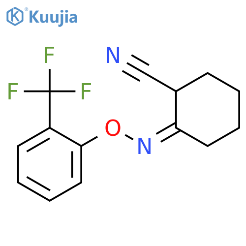 Cyclohexanecarbonitrile, 2-[[2-(trifluoromethyl)phenoxy]imino]-, (2E)- structure