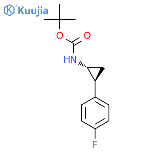 trans-[2-(4-Fluoro-phenyl)-cyclopropyl]-carbamic acid tert-butyl ester structure
