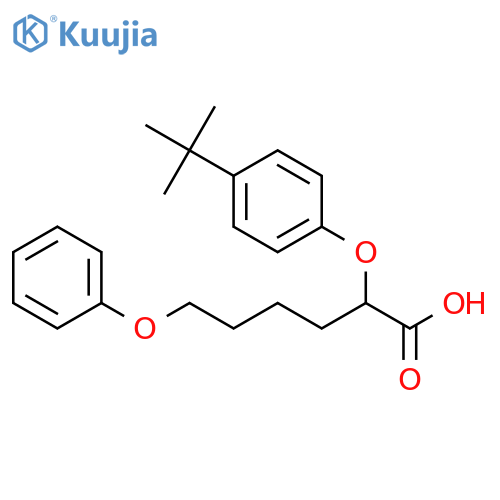 Hexanoic acid, 2-[4-(1,1-dimethylethyl)phenoxy]-6-phenoxy-, (-)- structure