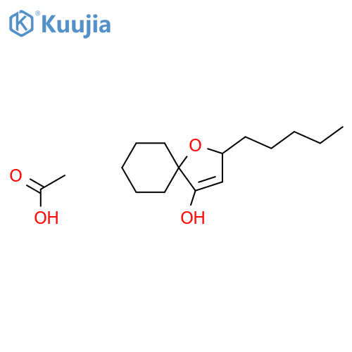 1-Oxaspiro[4.5]dec-3-en-4-ol, 2-pentyl-, acetate structure