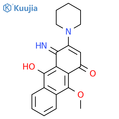 1(4H)-Anthracenone, 10-hydroxy-4-imino-9-methoxy-3-(1-piperidinyl)- structure