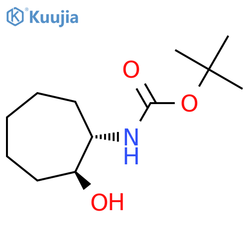 Tert-butyl ((1S,2S)-(2-hydroxycycloheptyl))carbamate structure