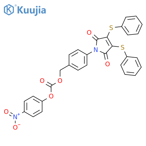 Carbonic acid, [4-[2,5-dihydro-2,5-dioxo-3,4-bis(phenylthio)-1H-pyrrol-1-yl]phenyl]methyl 4-nitrophenyl ester structure
