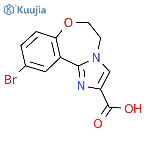 10-Bromo-5,6-dihydrobenzo[F]imidazo[1,2-D][1,4]oxazepine-2-carboxylic acid structure