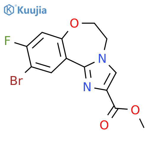 Methyl 10-bromo-9-fluoro-5,6-dihydrobenzo[f]imidazo[1,2-d][1,4]oxazepine-2-carboxylate structure