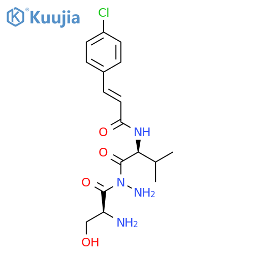 L-Serine, N-[N-[3-(4-chlorophenyl)-1-oxo-2-propenyl]-L-valyl]-, hydrazide structure
