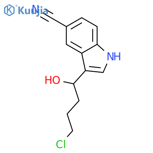 3-(4-Chloro-1-hydroxybutyl)-1H-indole-5-carbonitrile structure