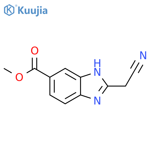 2-(cyanomethyl)-1H-Benzimidazole-6-carboxylic acid methyl ester structure