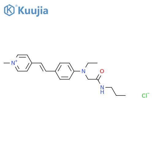 Pyridinium, 4-[2-[4-[ethyl[2-oxo-2-(propylamino)ethyl]amino]phenyl]ethenyl]-1-methyl-, chloride (1:1) structure